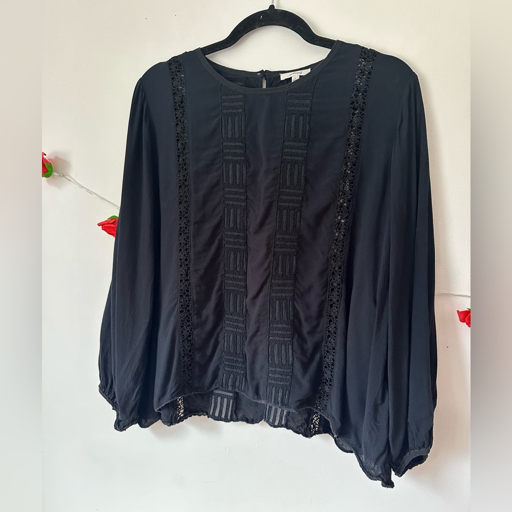 Aritzia Wilfred Entendre Black Lace Blouse L - Picture 2 of 9